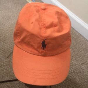 Orange polo leather strapback